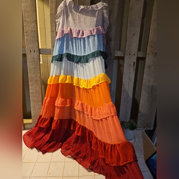 Storia Rainbow Dress size large - Picture 6 of 12